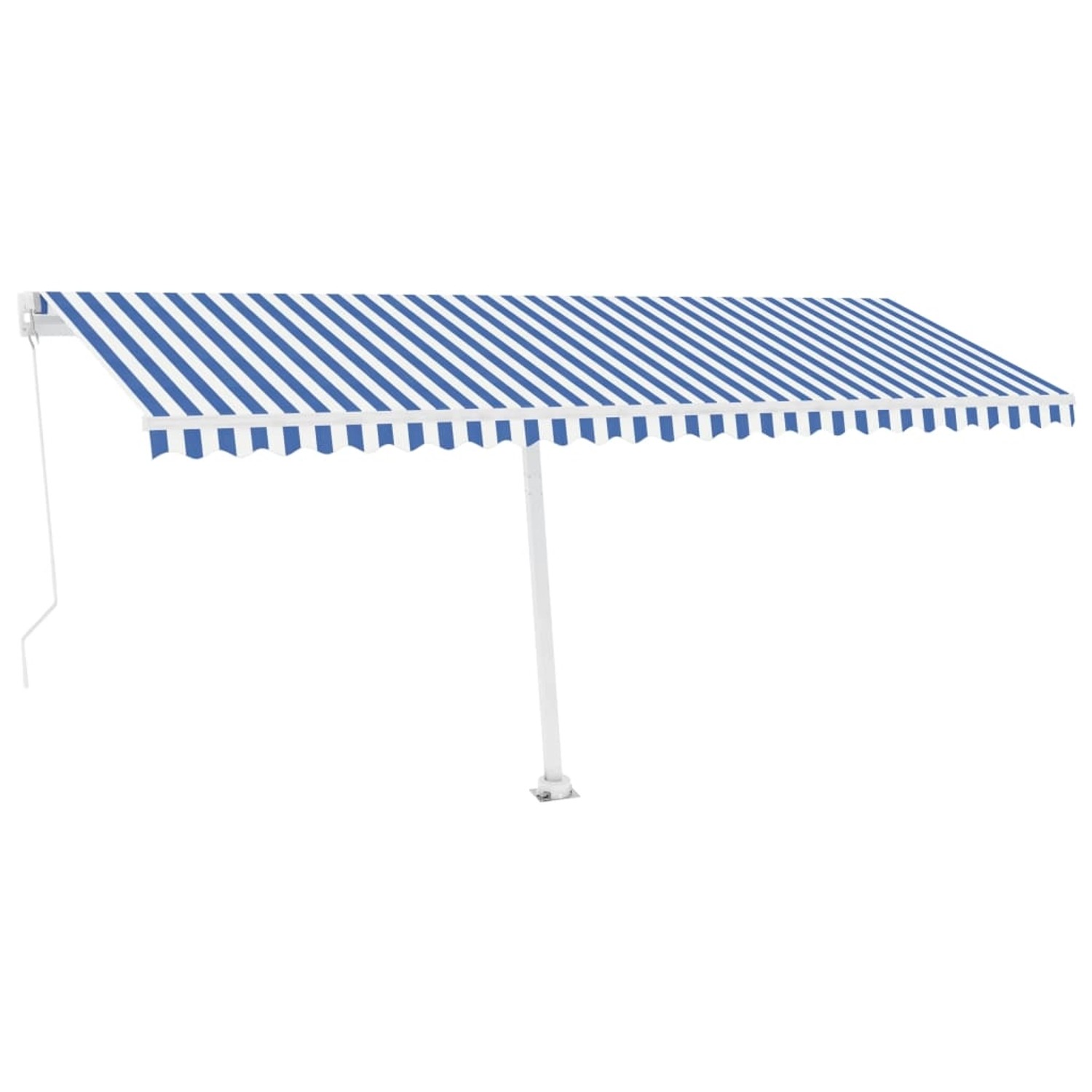 furnicato Standmarkise Manuell Einziehbar 500x300 cm Blau/Weiß