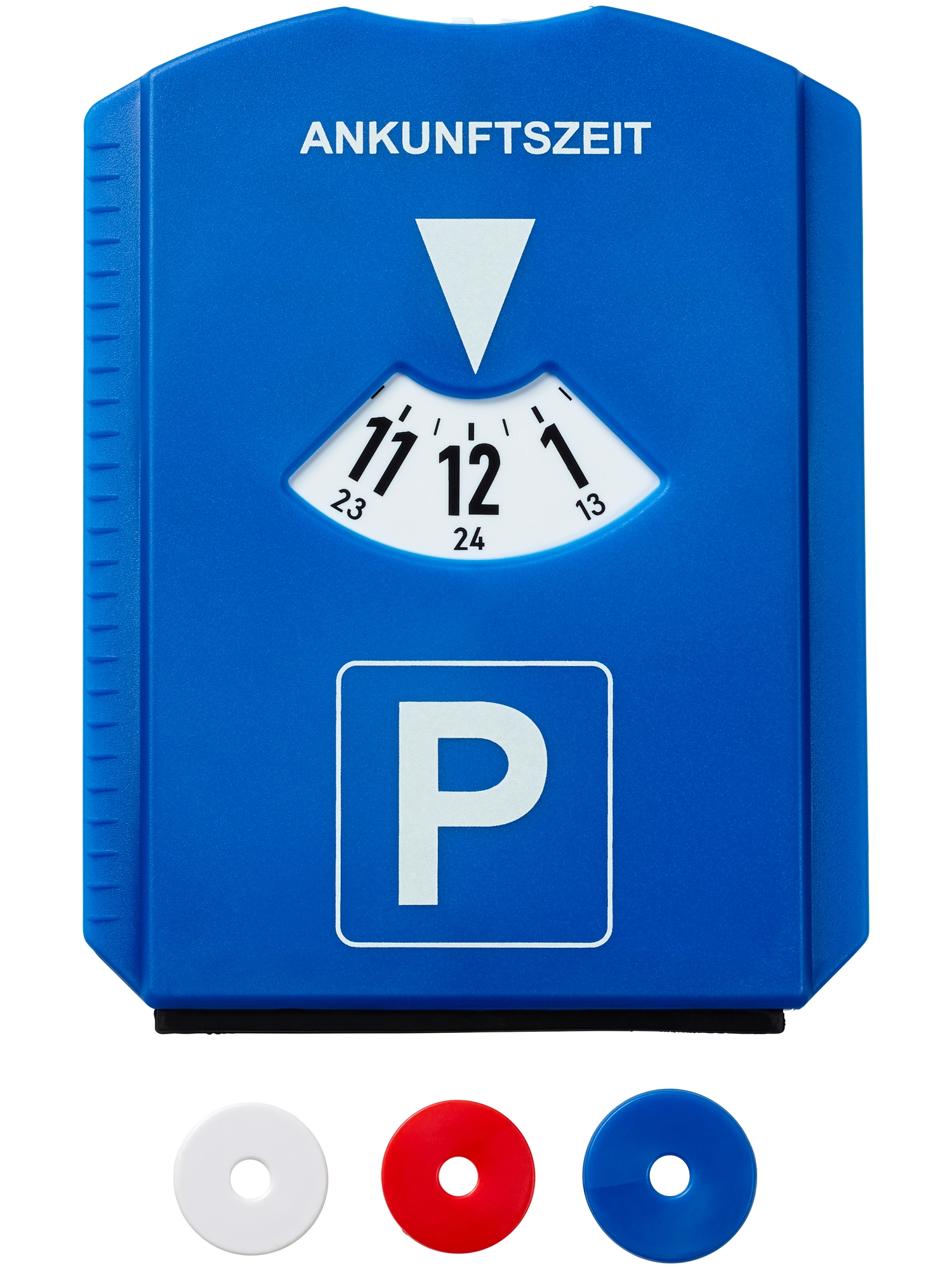 HAC24 Eiskratzer 3x Parkscheibe mit Eiskratzer und Gummilippe Kunststoff  Auto Parkuhr 15,5x12 cm Blau