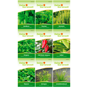 Deine Gartenwelt Grill Kräuter Samen-Set mit 9 Sorten