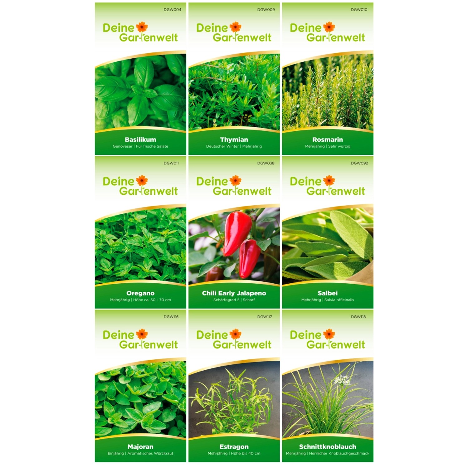 Deine Gartenwelt Grill Kräuter Samen-Set mit 9 Sorten_2