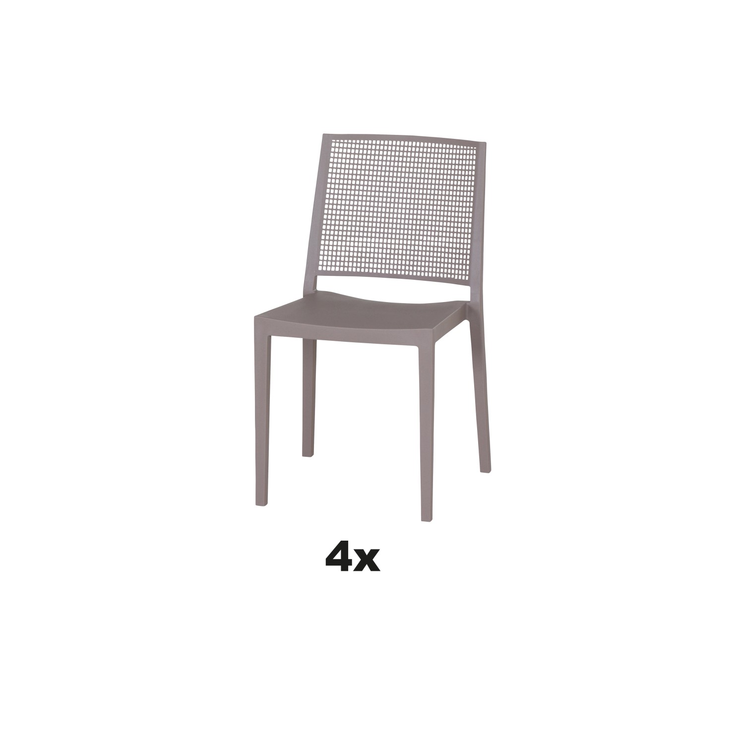 Siena Garden Stapelstuhl-Set Square 4-teilig Taupe