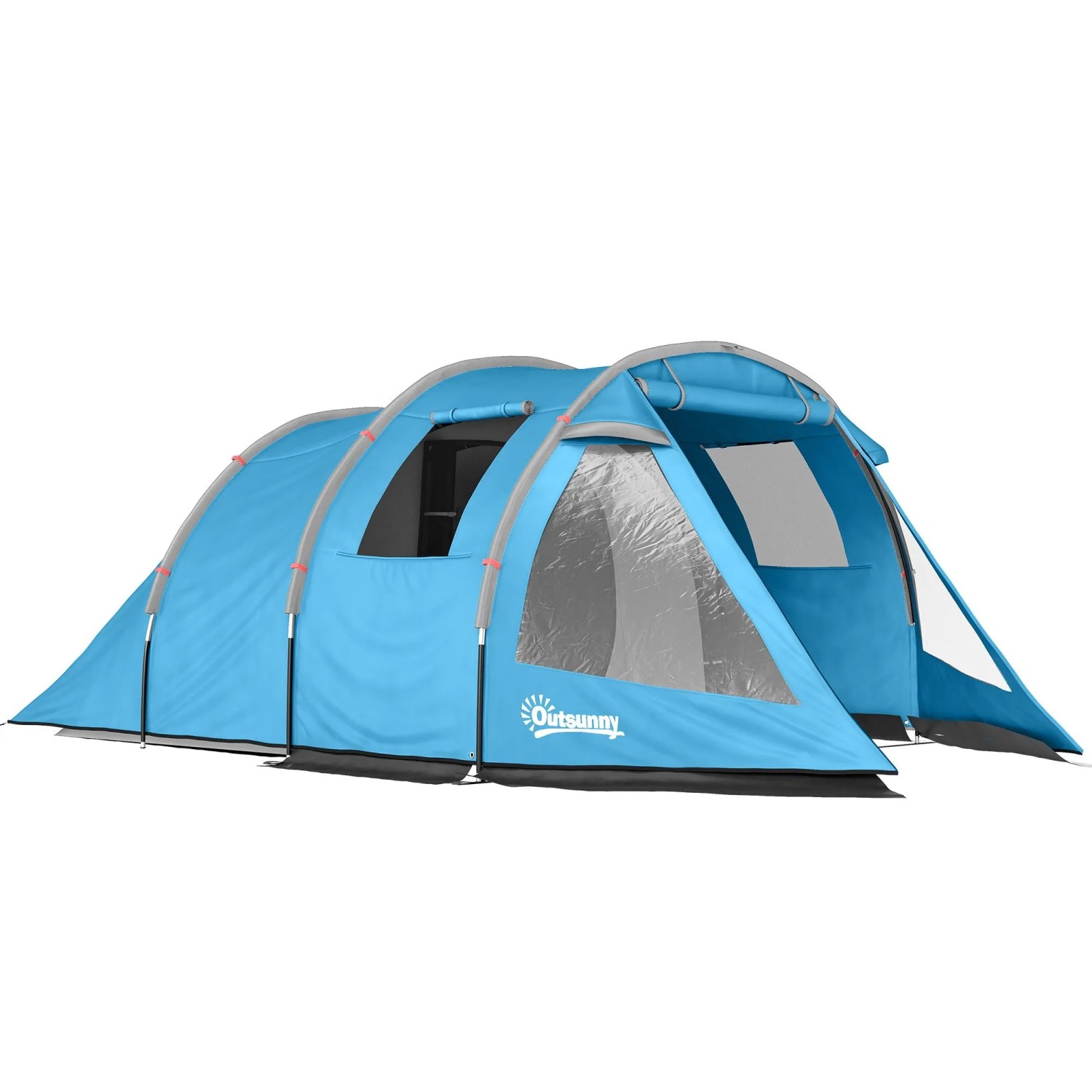Furnicato Familienzelt Trekkingzelt 2 Räume 475 X 264 X 172 Cm Blau