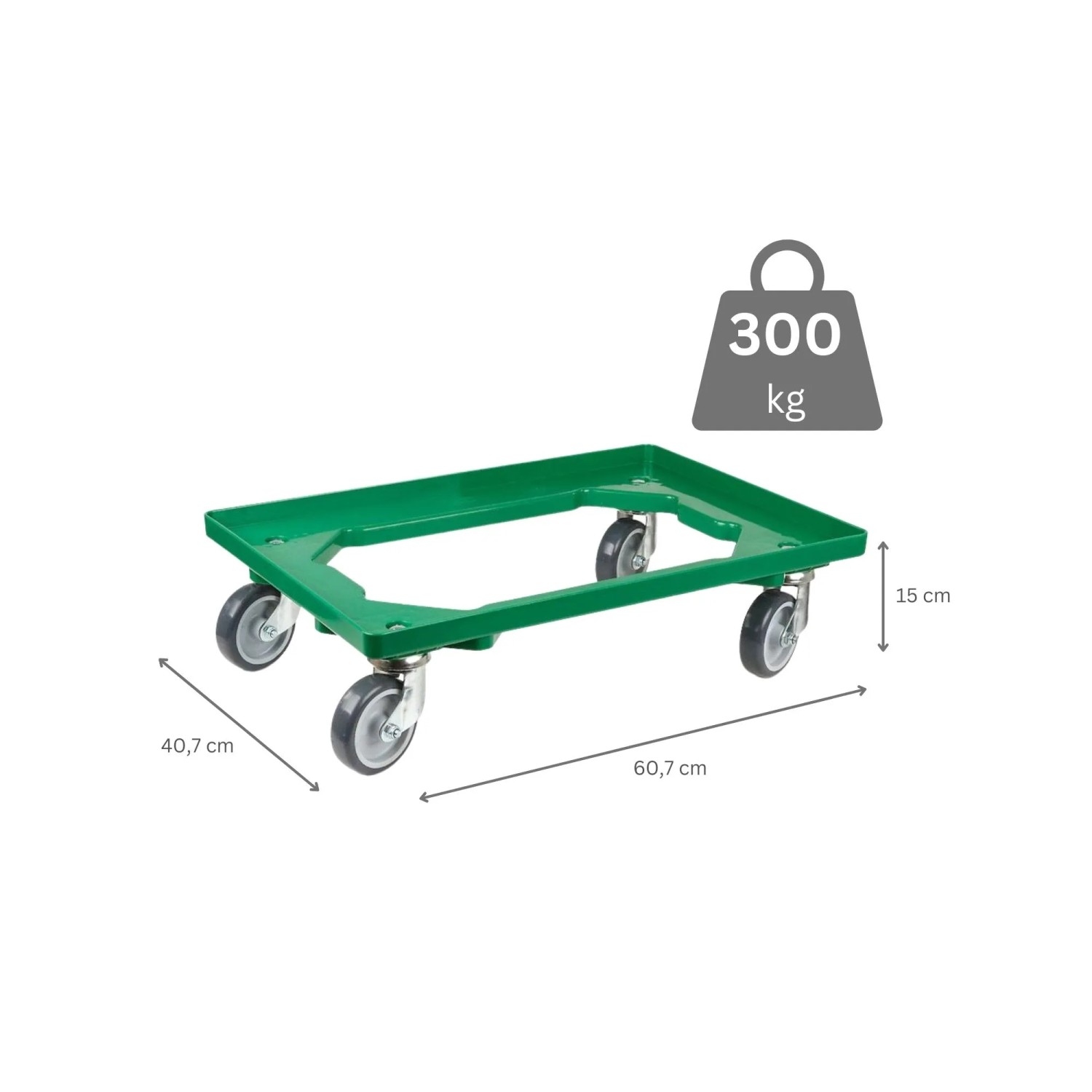 Blauer Transportroller 62x42x17 Cm Mit Gummirädern – Passt Perfekt Für Eurobox 60x40 & Bäckerkisten
