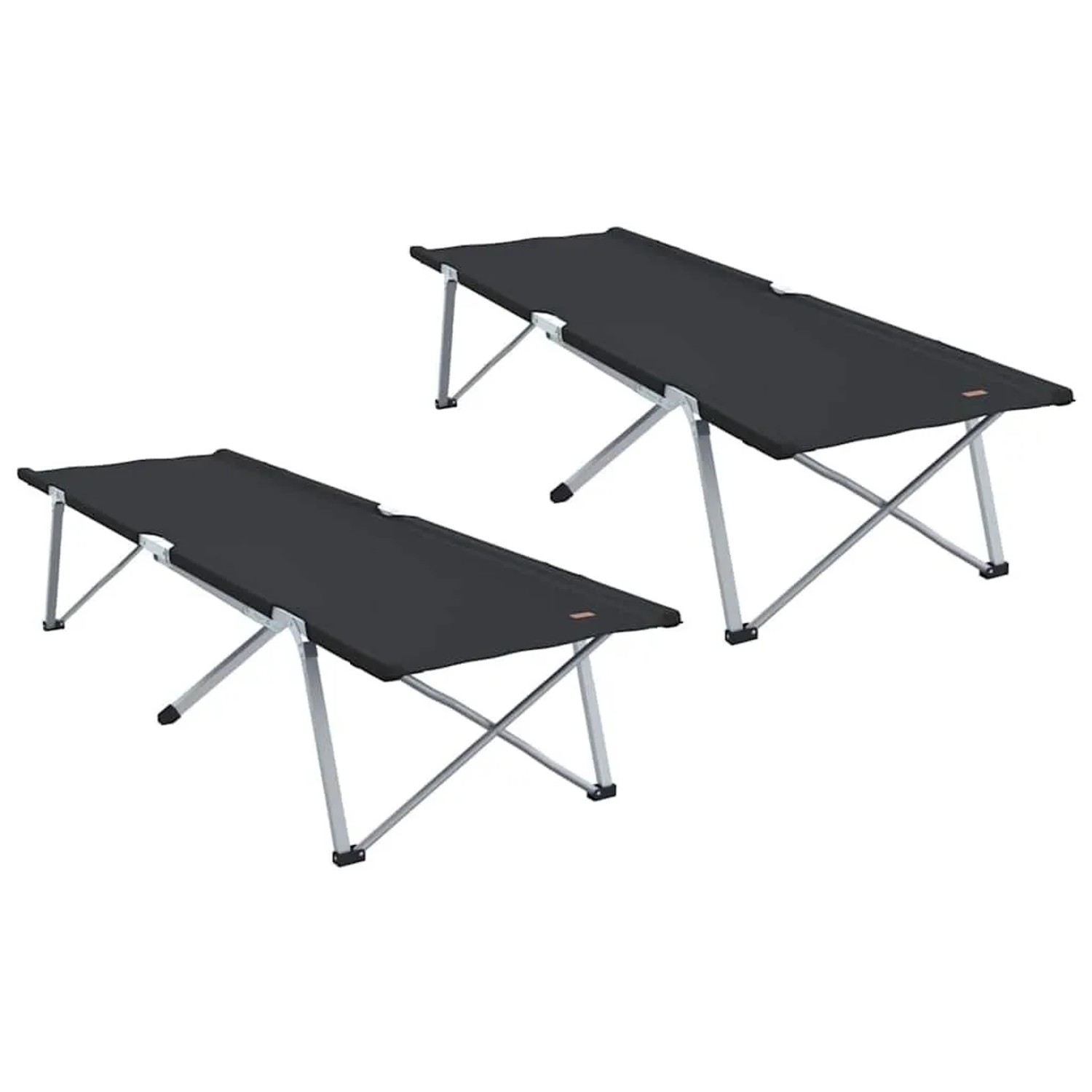 vidaXL Klapp Schlafbett fürs Camping 2 Stk Schwarz Oxford und Stahl 42003123