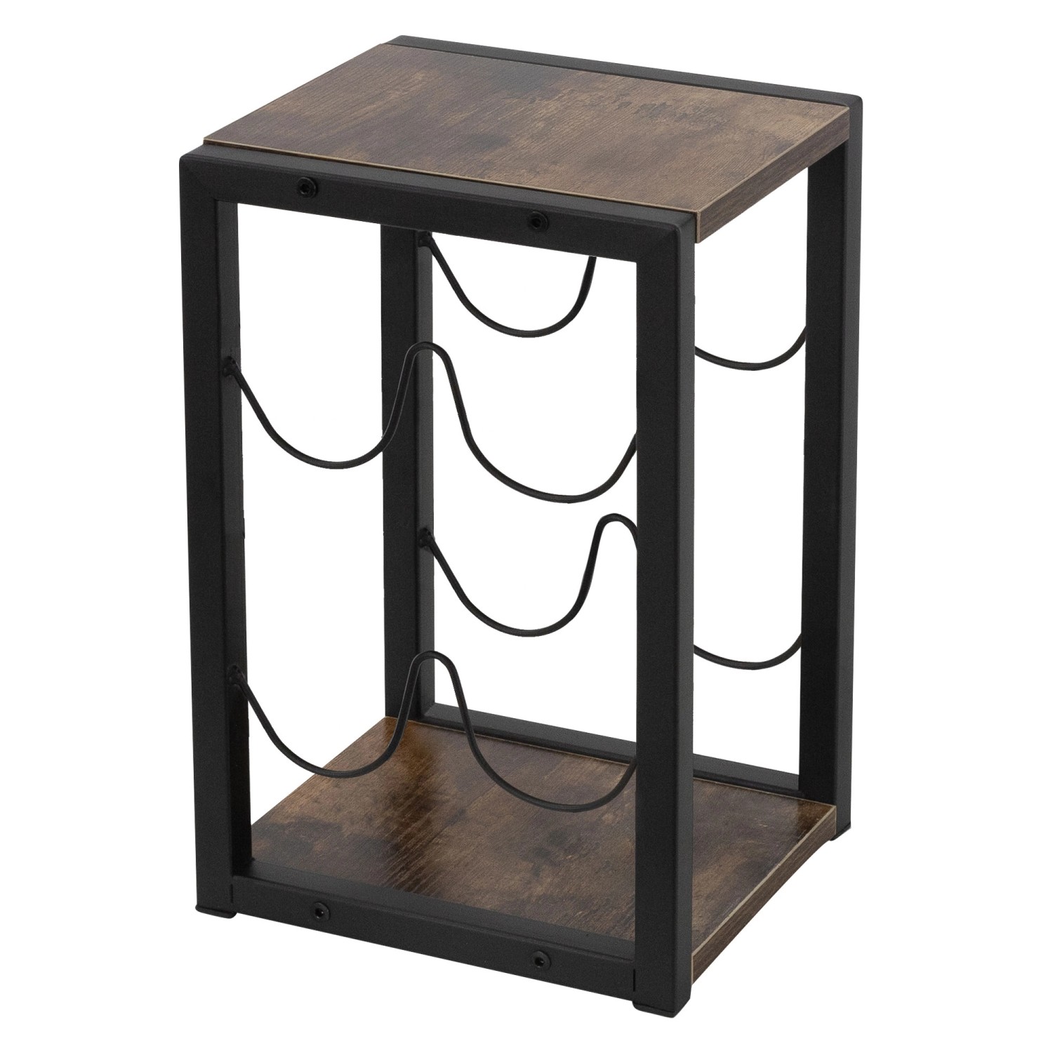 ML-Design Weinregal für 4 Flaschen 24x21x37,5 cm Freistehendes aus Holz Metall