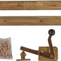 T&J Einzeltor-Beschlag, gelb verzinkt, mit Schrauben, Riegel und Scharnieren für Torbau.