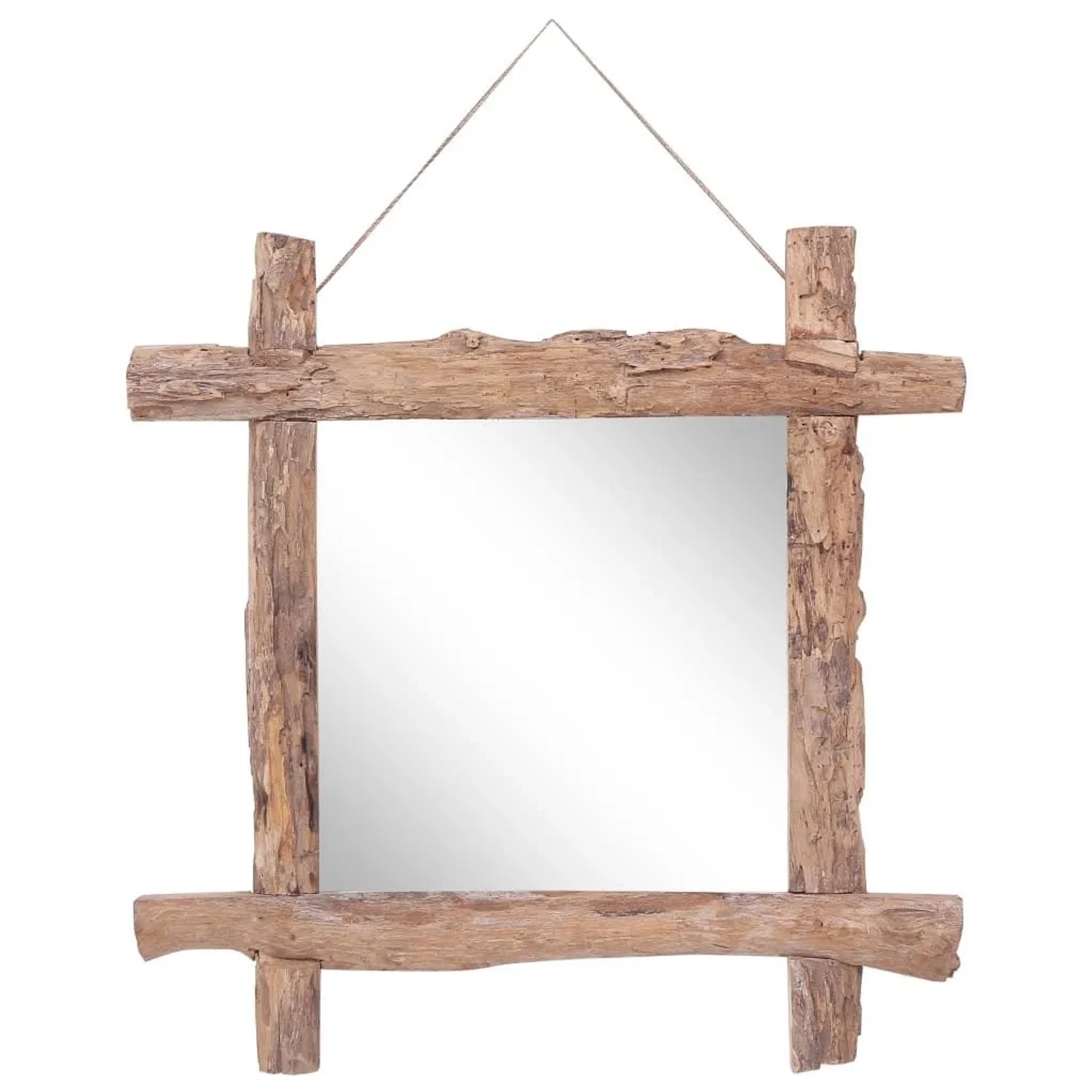vidaXL Holzspiegel Natur 70x70 cm Wiederverwendetes Teakholz 283934