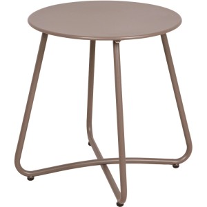 Garden Pleasure Beistelltisch Valeria, taupe, Stahl, 44x40x40 cm. Gartentisch für Balkon und Terrasse.