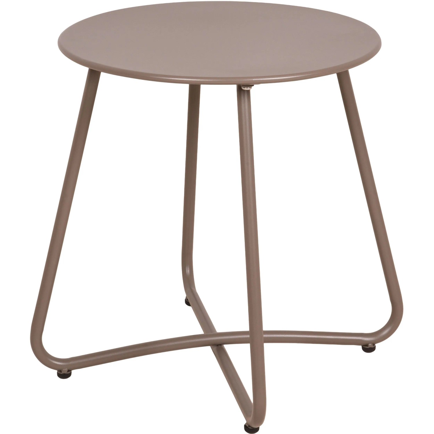 Garden Pleasure Gartentisch VALERIA Rund Stahl Taupe 40 cm x 40 cm
