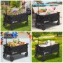 Sekey Bollerwagen, faltbar, schwarz, mit verstellbarem Griff, ideal für Camping, Garten und Einkäufe.