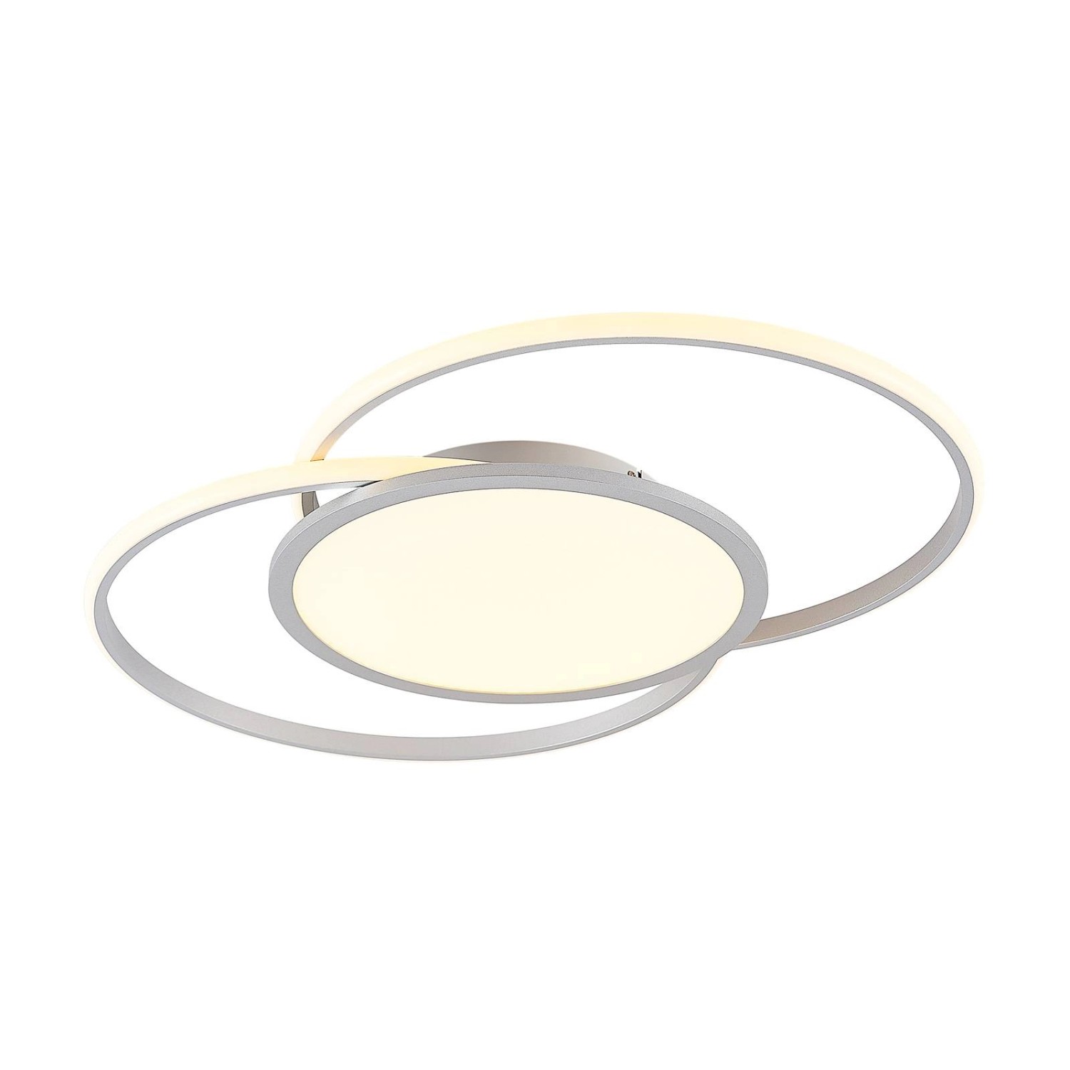 Lucande LED Deckenleuchte Senne 9956105 Dimmbar mit Leselampe Modern in Alu günstig online kaufen