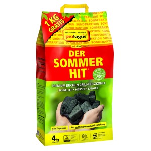 Profagus Buchengrillholzkohle "Sommer-Hit" 4kg im Sack. Premium Grillholzkohle aus Buchenholz.