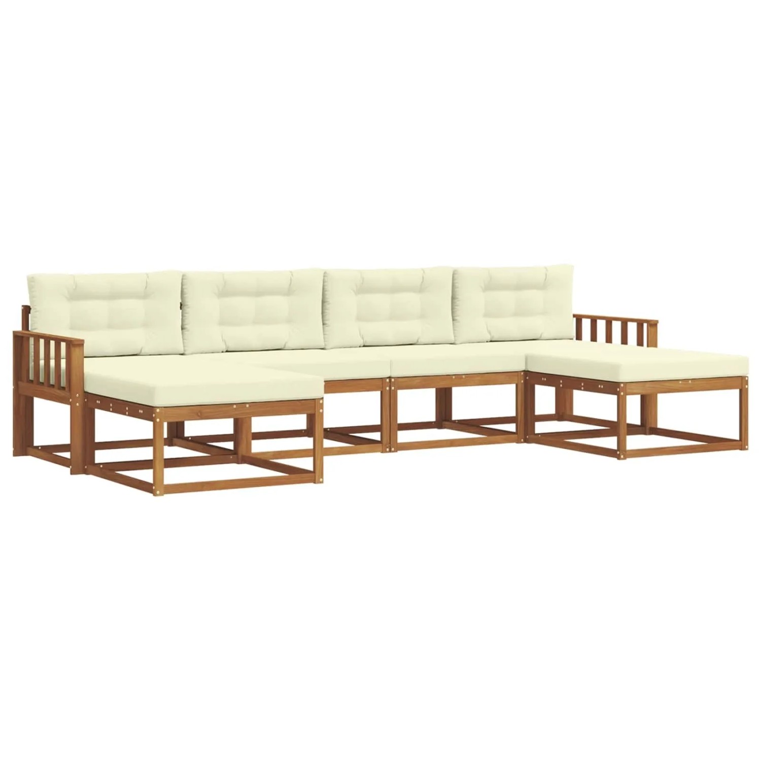 vidaXL Sofa Set mit Kissen 16-Tlg Natur und Creme 3367958
