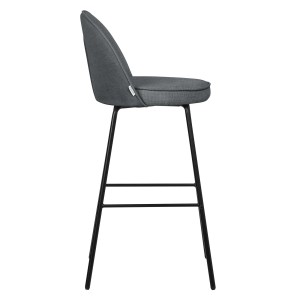 ML-Design Barhocker 2er Set, anthrazit, 75 cm hoch, Stoffbezug, Stahlgestell.