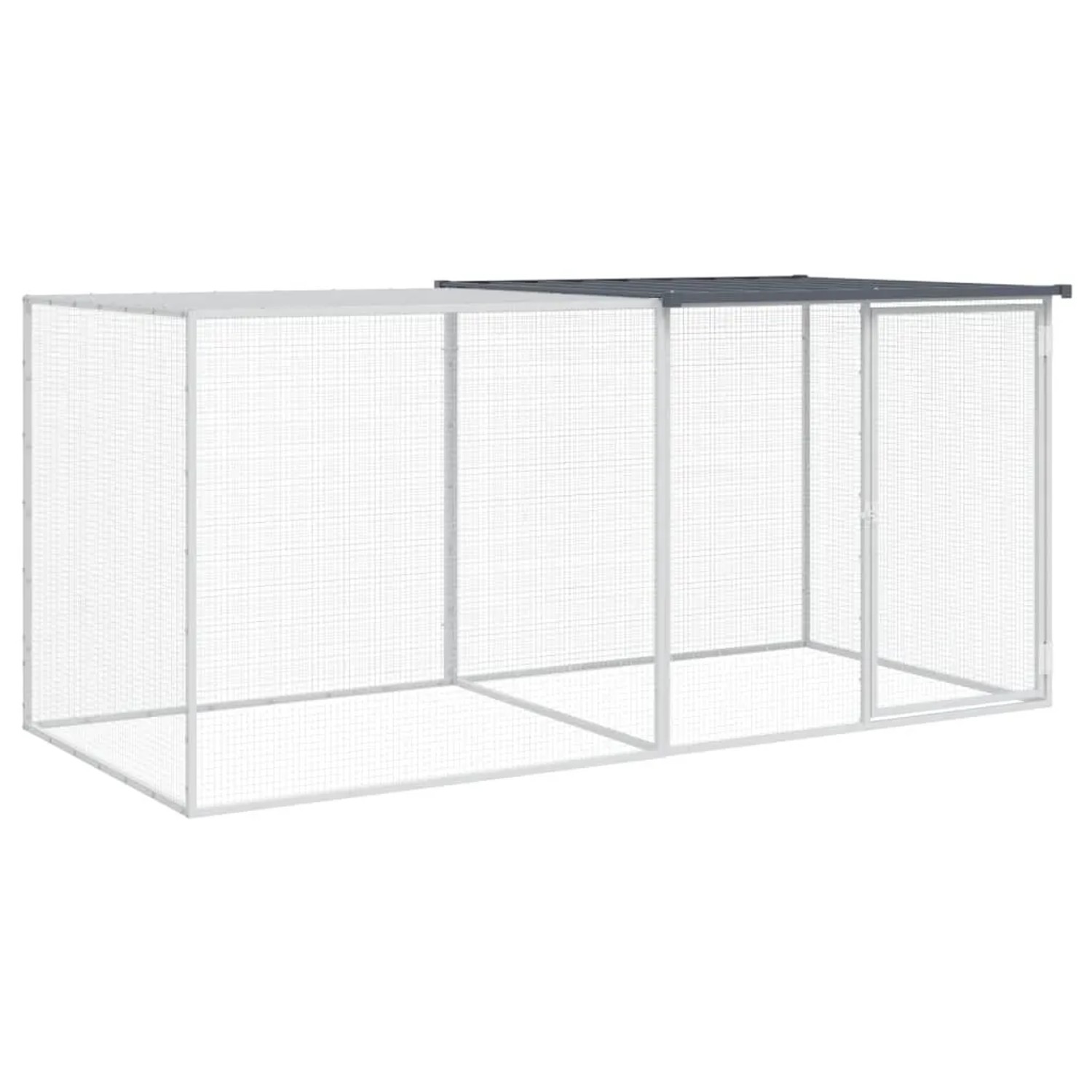 vidaXL Hühnerkäfig mit Dach Anthrazit 203x98x90 cm Verzinkter Stahl Modell 1