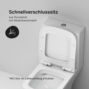 AM.PM Stand WC Toilette mit Softclosing-Sitzabdeckung Spülrandlos Tiefspül WC Gem CGA8601PSC FlashClean