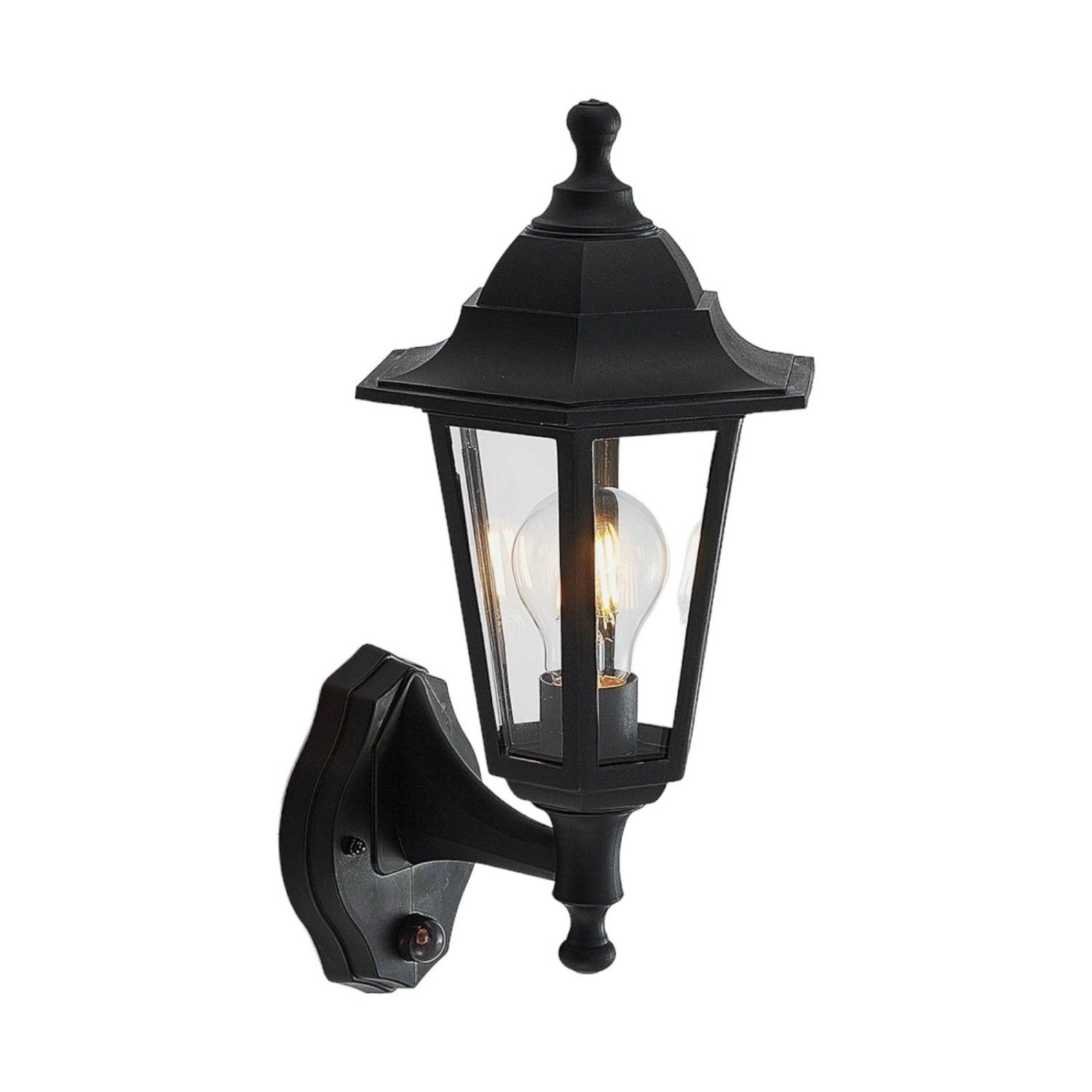 Lindby Wandleuchte Außen Nane 9949030 mit Bewegungsmelder Spritzwassergeschützt Retro Vintage Antik in Schwarz 1-flammig...
