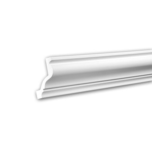 Flexible, weiße PROFHOME Eckleiste aus Polyurethan, 200 cm lang.