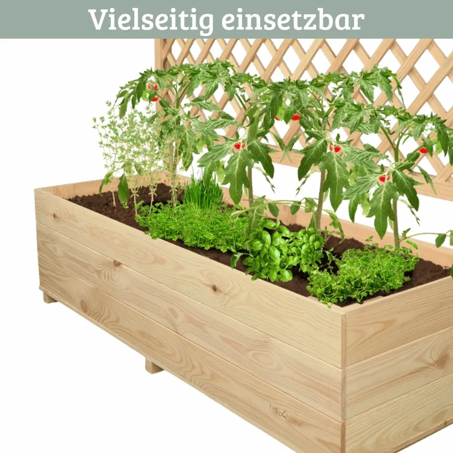 DELUKE Pflanzkasten mit Rankgitter THIO mit Vlies Handschuhe Hochbeet mit Rankhilfe Blumenkasten für Kletterpflanzen 128cm Breit_6