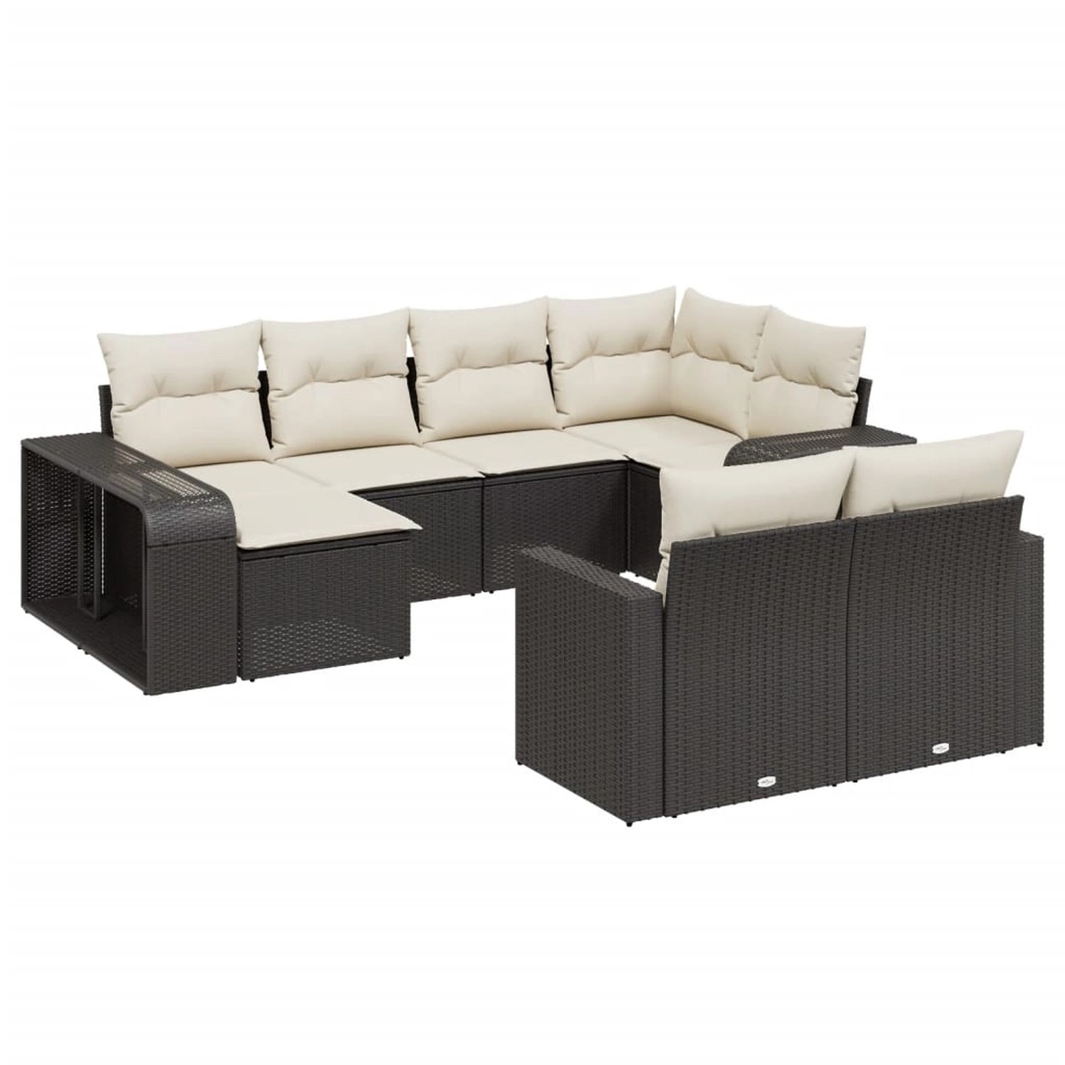 vidaXL 10-Tlg Garten-Sofagarnitur mit Kissen Schwarz Poly Rattan 3228896 günstig online kaufen