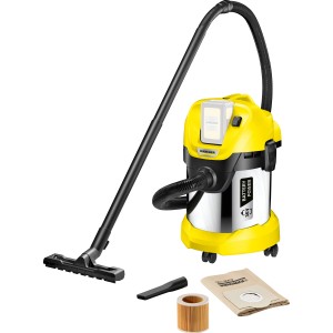 Kärcher Akku-Mehrzwecksauger WD 3 Battery Premium mit Zubehör.
