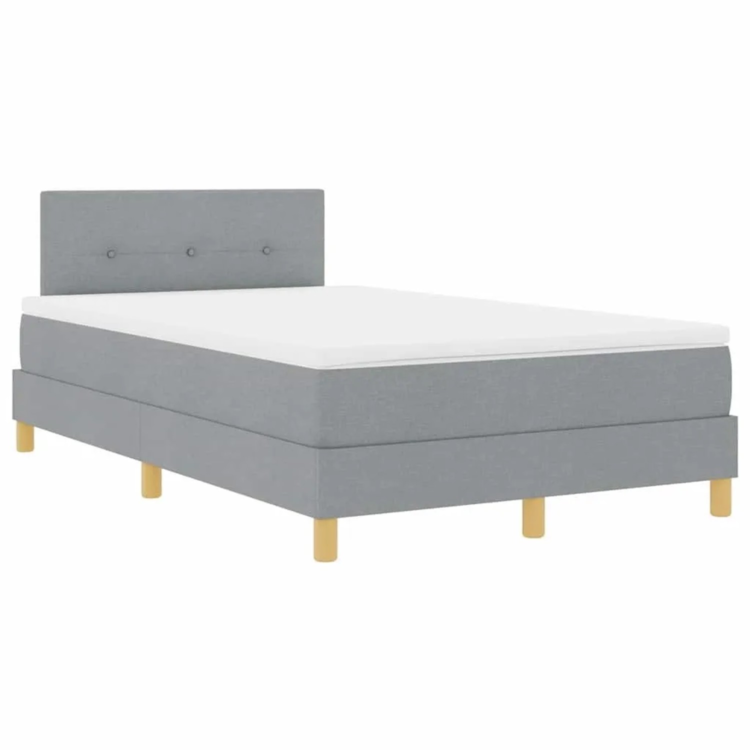 vidaXL Boxspringbett mit Matratze Hellgrau 120 x 200 cm Stoff 3338909 günstig online kaufen