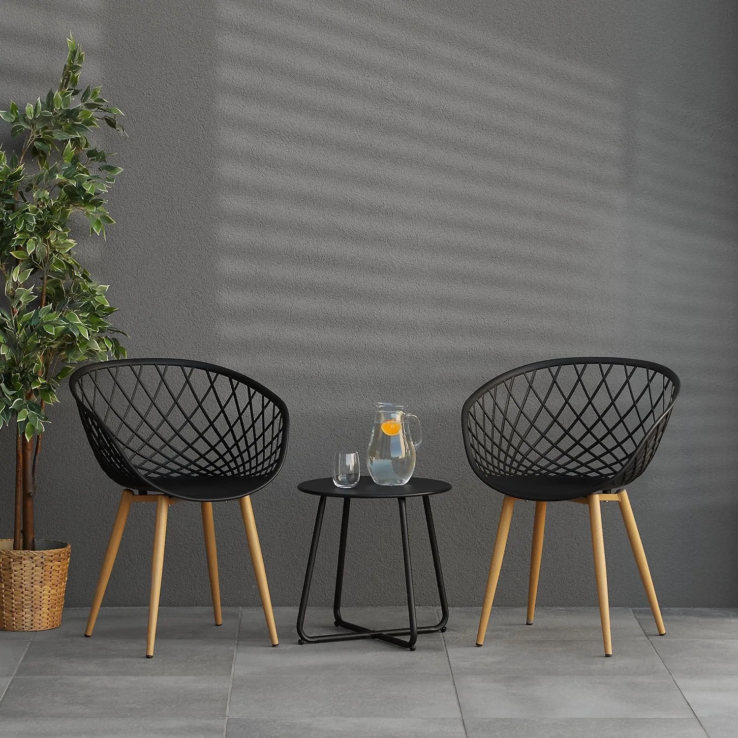 Homestyle4u Balkonstuhl 2815 2er Set Schwarz kaufen bei OBI