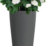 Lechuza Cilindro Cottage Pflanzsäule in Granit mit weißer Hortensie, Ø 23 cm.