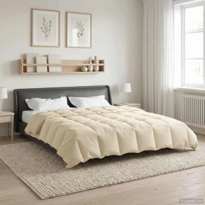 vidaXL Sommerdecke Gepolstert Creme 220 x 240 cm Mikrofaser 42025986