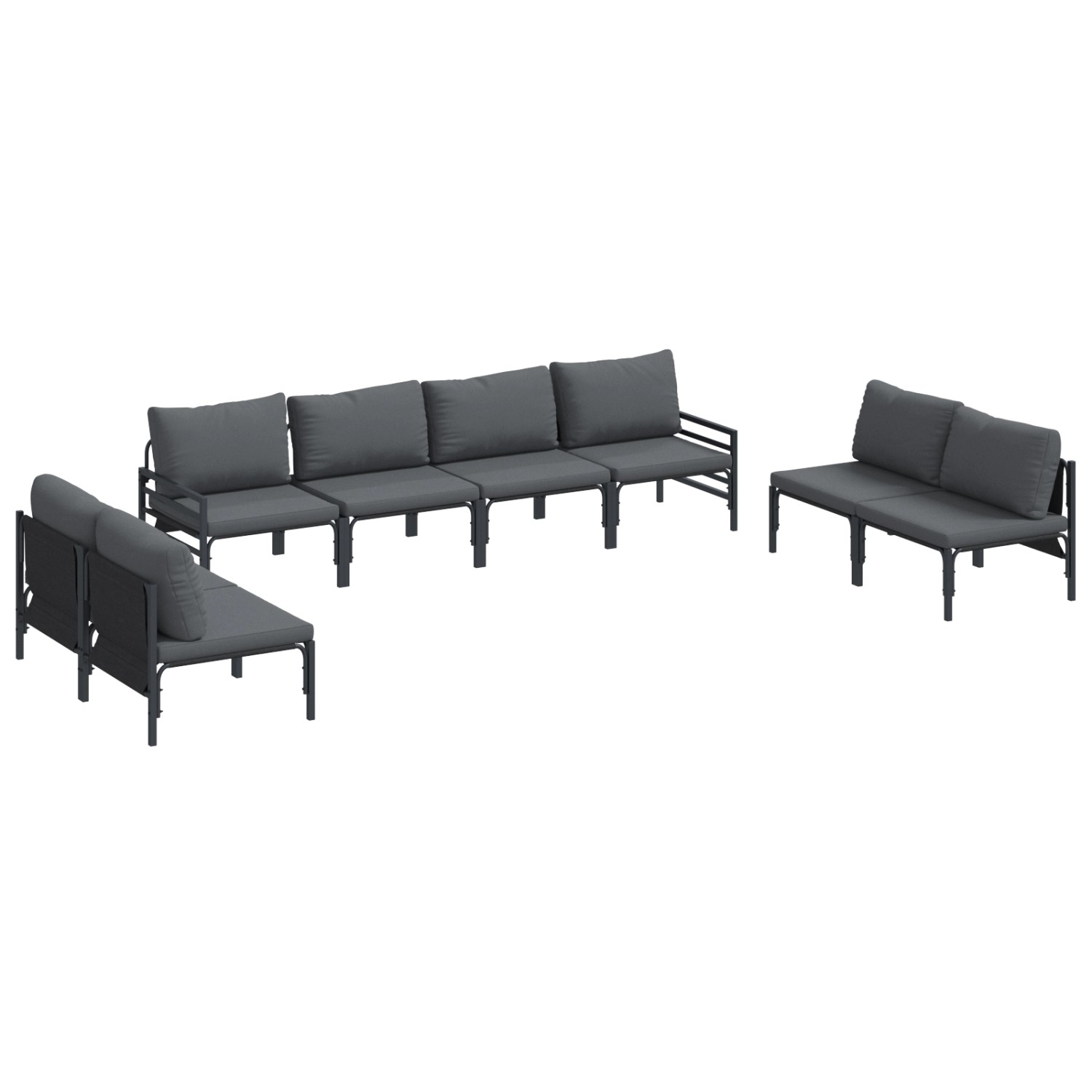 vidaXL Garten-Sofa-Set 8-Tlg Anthrazit Stahl 3378984 günstig online kaufen
