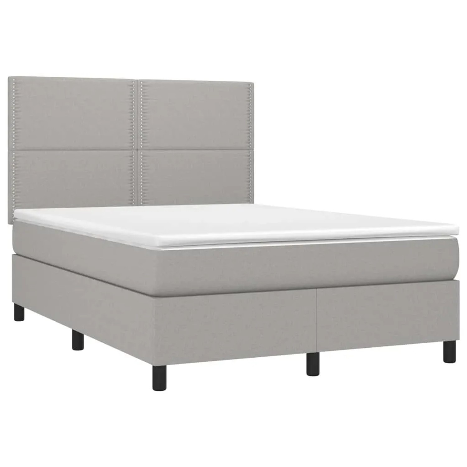 vidaXL Boxspringbett mit Matratze Hellgrau 140x200 cm Stoff 3141697 günstig online kaufen