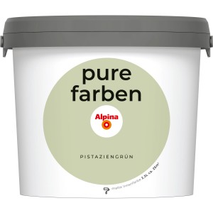 Alpina Pure Farben Wandfarbe Pistaziengrün, 2,5 l für Innenräume.