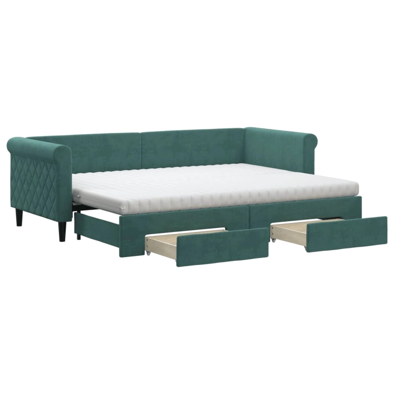 vidaXL Tagesbett Ausziehbar mit Schubladen Dunkelgrün 80x200 cm Samt1881295 günstig online kaufen