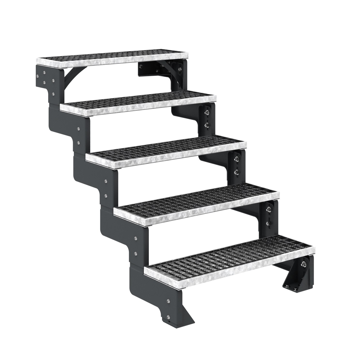 Dolle Außentreppe Gardentop Anthrazit 5 Gitterroststufe 80 cm Ohne Geländer günstig online kaufen
