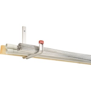 Wandhalter U-Profil mit Gummikappe, ideal zur Aufbewahrung von Rohren und Stangen.