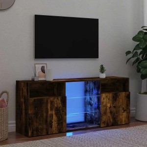 vidaXL TV-Schrank mit LED-Leuchten Räuchereiche 120x30x50 cm 815714