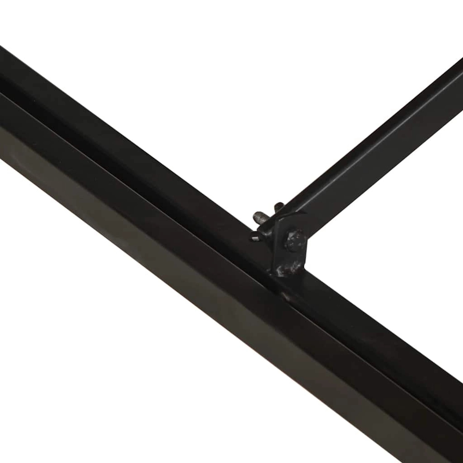 Detailaufnahme vom schwarzen Metallgestell des vidaXL Couchtischs.