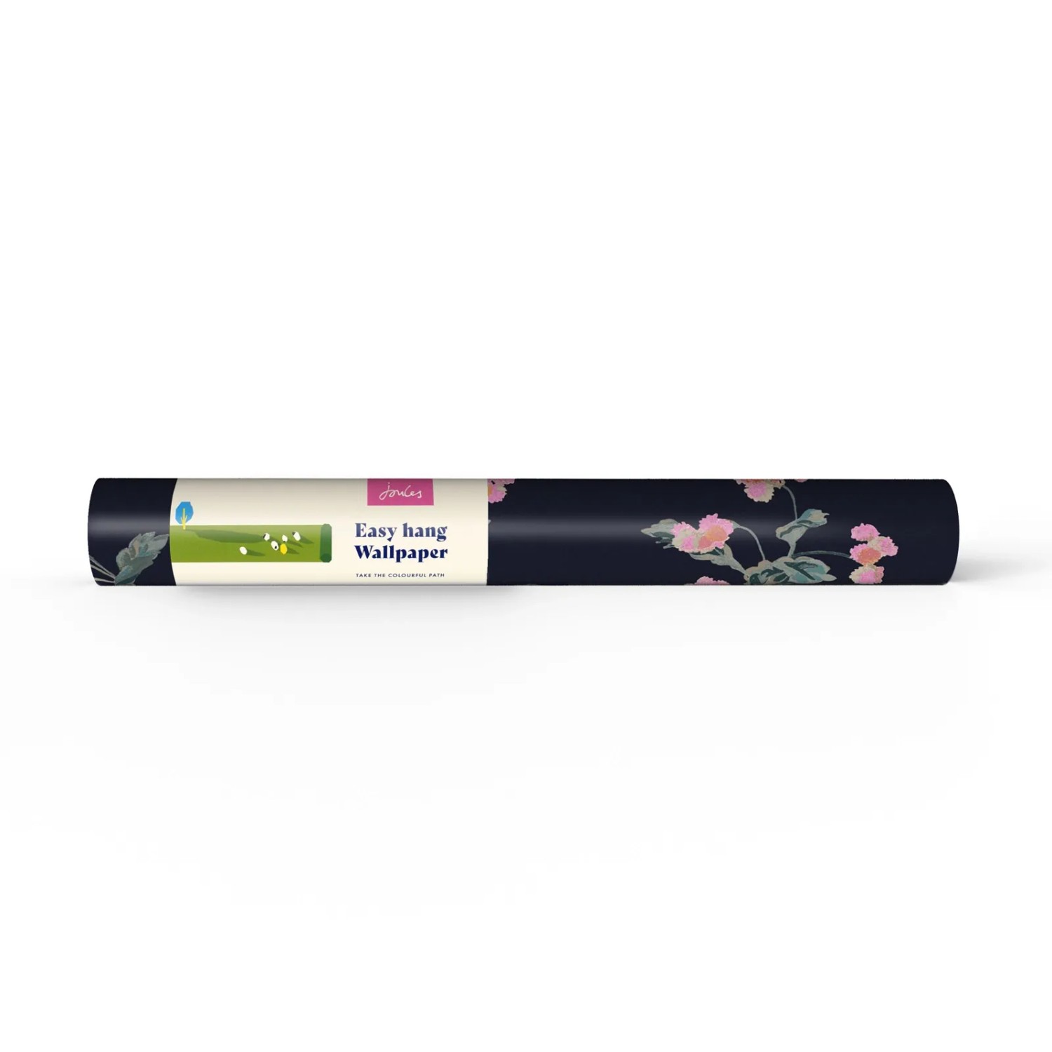 Rolle Joules Vliestapete Swanton Floral Midnight Navy Blau mit Blumenmuster.