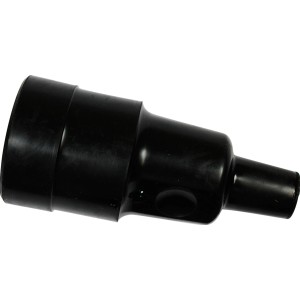 Schwarze Kalthoff Schuko-Vollgummi-Kupplung ohne Deckel.