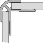 Detailaufnahme der Eckverbindung einer grauen Hüppe EasyStyle Wandverkleidung.