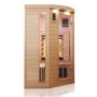 Dewello Infrarotkabine Lakefield 3 für 2 Personen aus Hemlock-Holz mit Glasfront.