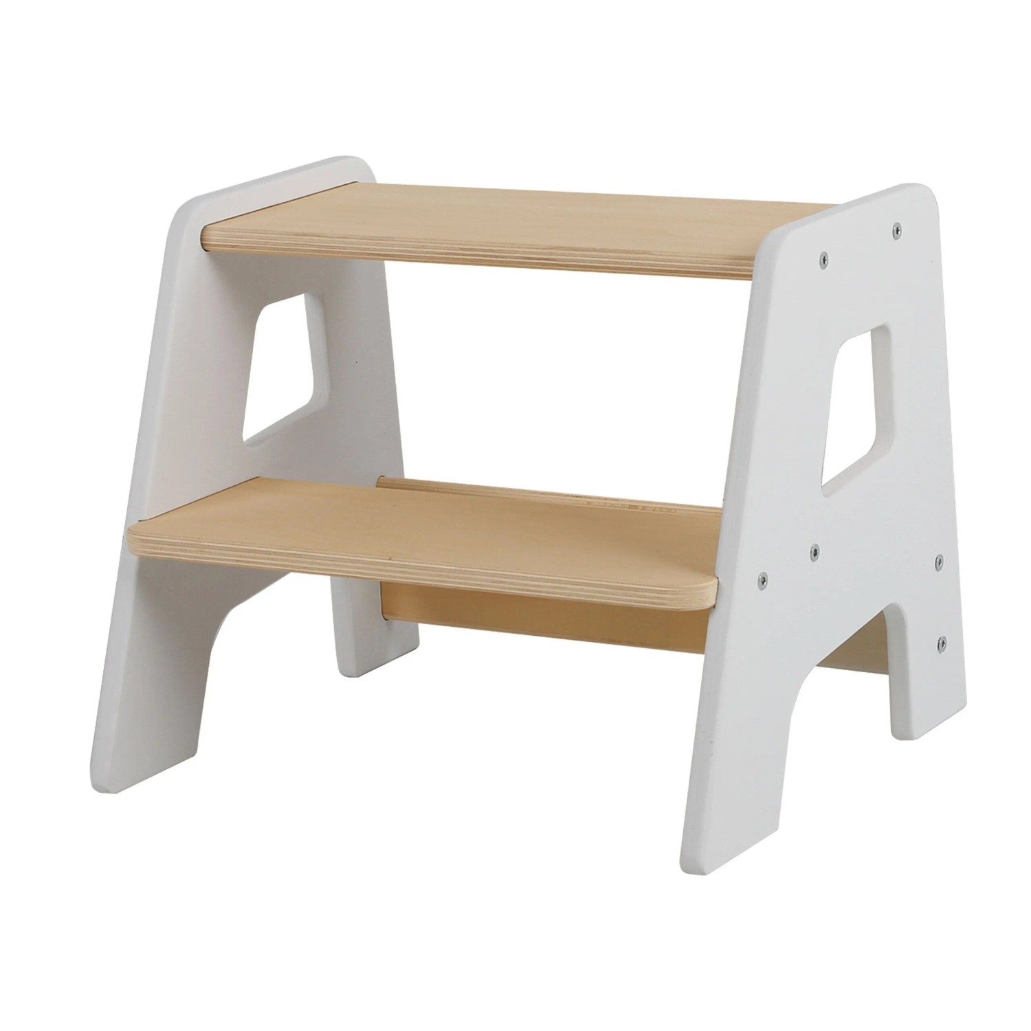 Relaxdays Tritthocker Holzwerkstoff Weiß Zweistufig 33 cm x 40 cm x 35 cm
