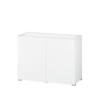 Weißer Eheim VivalineLED Aquarium-Unterschrank mit zwei Türen und modernem Design für 180l Aquarien.