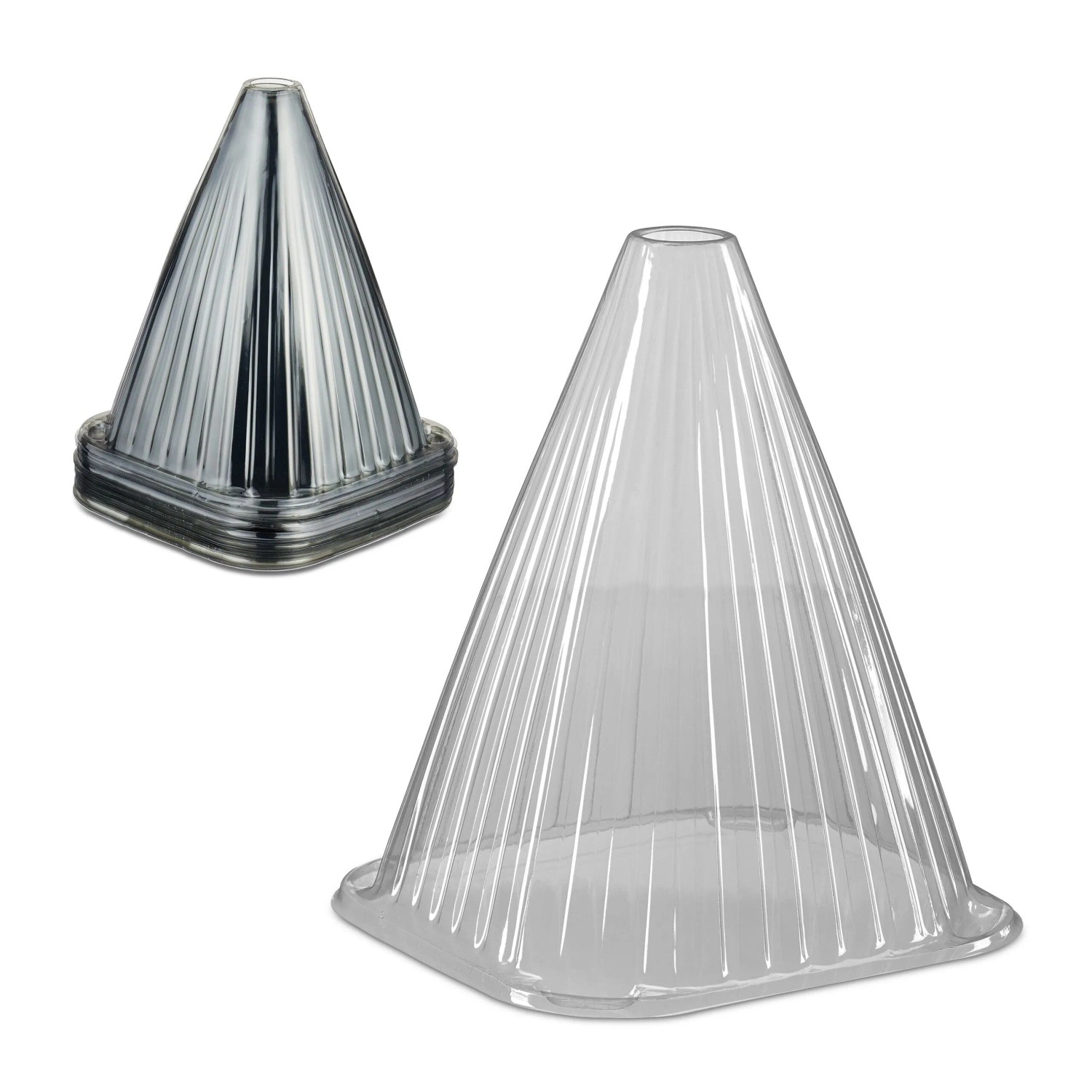 Relaxdays Pflanzenhut 32er Set PVC Grau Belüftet 22 cm x 19 cm x 19 cm