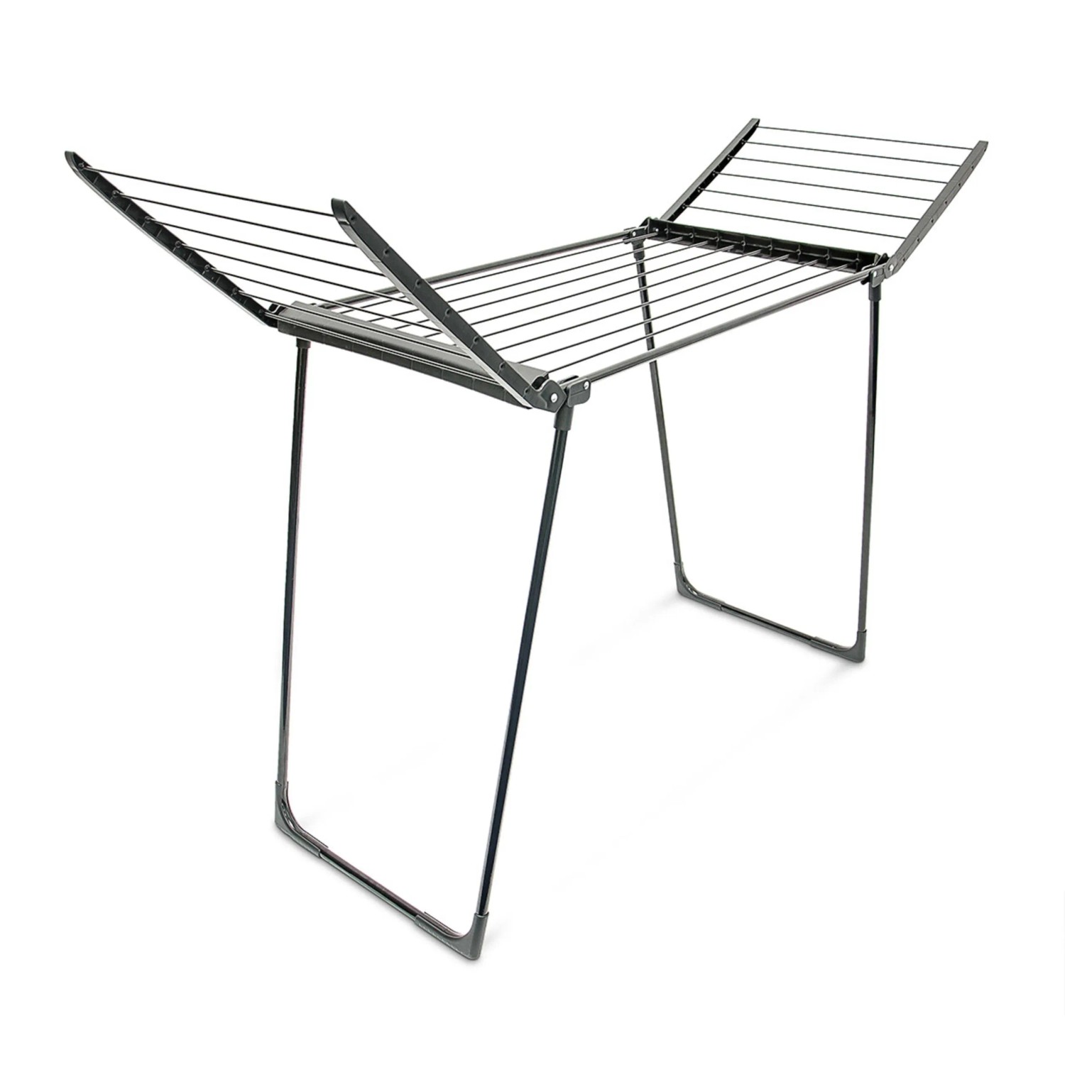 Relaxdays Standtrockner Stahl Kunststoff Schwarz Klappbar 104 cm x 169 cm x 54,5 cm