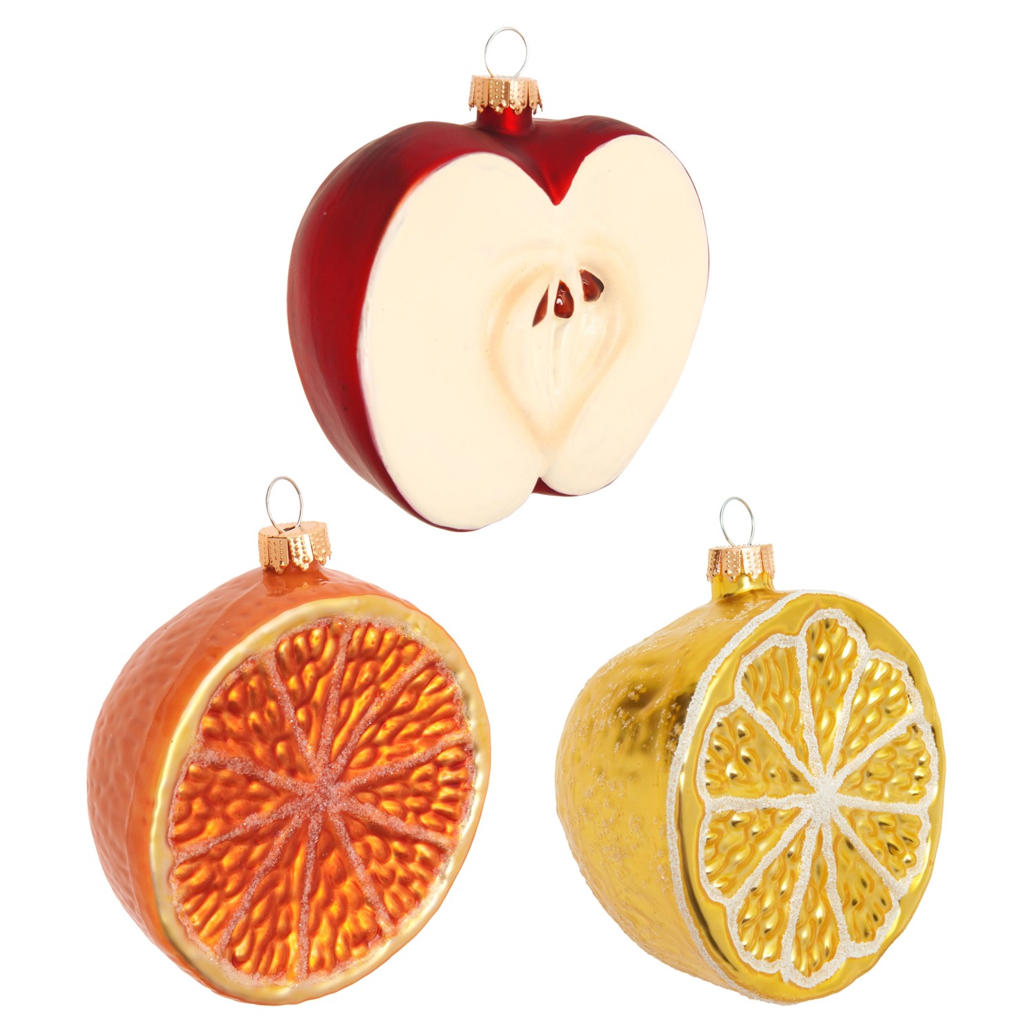 Krebs Glas Lauscha Baumschmuck Obst-Set Mehrfarbig 8cm
