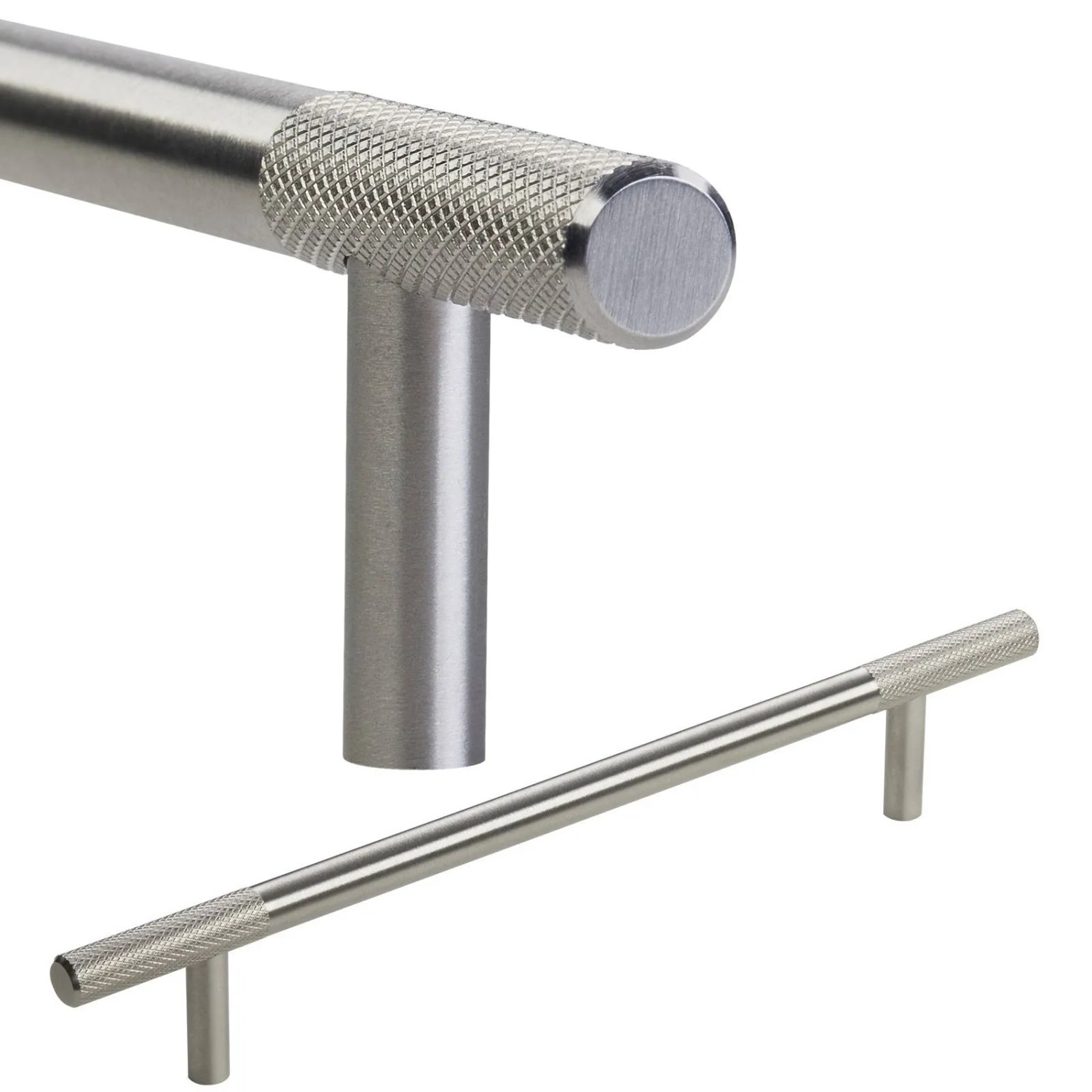 SOTECH Möbelgriff G23 Echt Edelstahl Massiv BA 160 mm Ø10 mm mit Gerändelten Enden