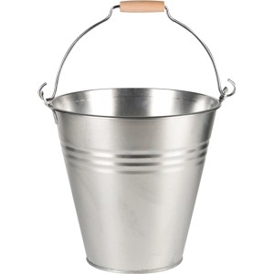 Zinkeimer 3,2 l mit Holzgriff, ideal als Übertopf oder zum Transportieren.