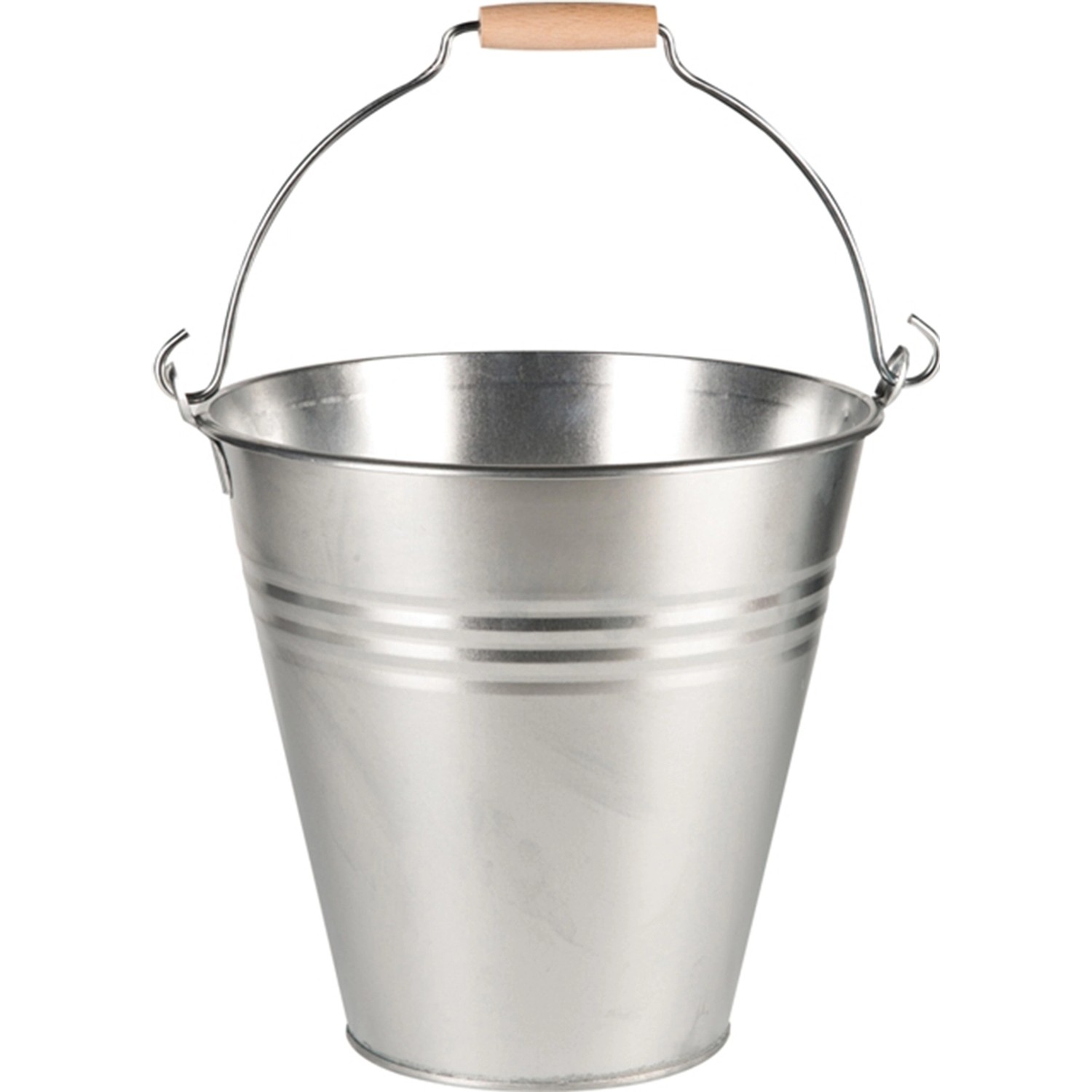 Eimer mit Henkel und Holzgriff  3,2 l  Zink Standard