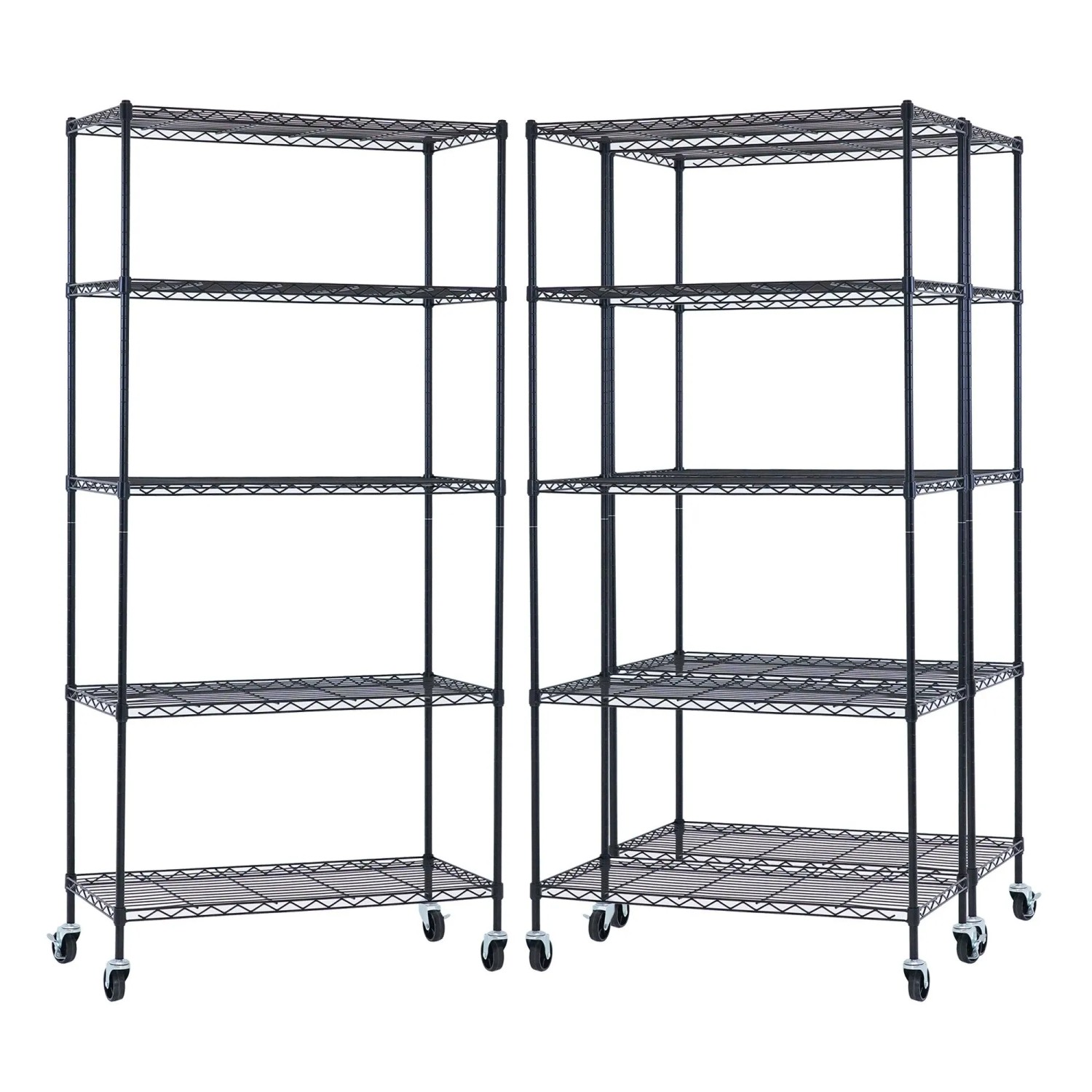 PROREGAL Mega Deal 3X Gitterregal HADES Mit Rollen & 5 Gitterböden Metall 180x90x40cm Fachlast 75kg Metallregal Schwarz  Küchenregal Aufbewahrung